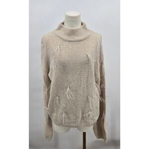 Rachel Parcell Ostrich Feather Mockneck Sweater